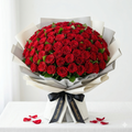 100 Red Roses Bouquet – Romantic Love Flower Bouquet with Wrapping