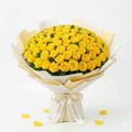 100 Soft Yellow Rose Bouquet – Elegant Flower Gift for Birthday & Love