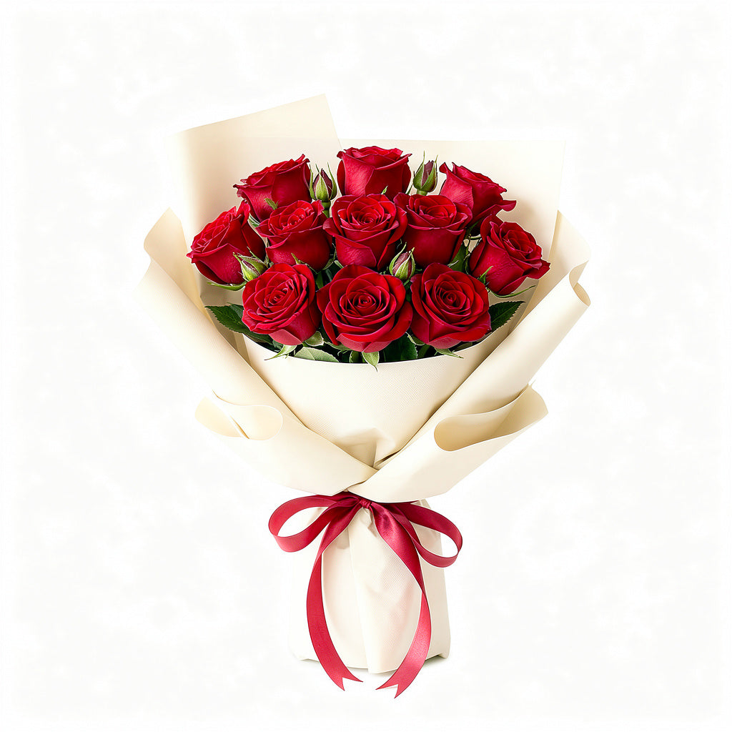 10 Red Rose Bouquet Online | Same Day Flower Delivery in Delhi NCR | Bloomboxs.in| flower bouquet delivery near me 