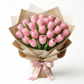 Pink Tulips Bouquet with Premium Korean Paper Wrap | Luxury Flower  Same Day Delivery in Delhi NCR