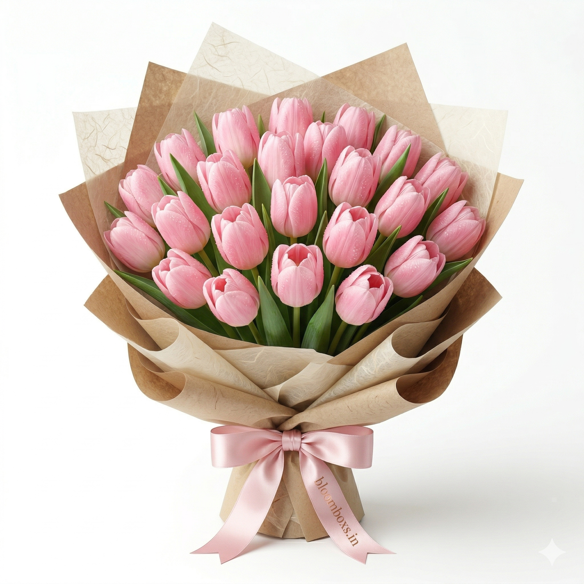 Pink Tulips Bouquet with Premium Korean Paper Wrap | Luxury Flower  Same Day Delivery in Delhi NCR