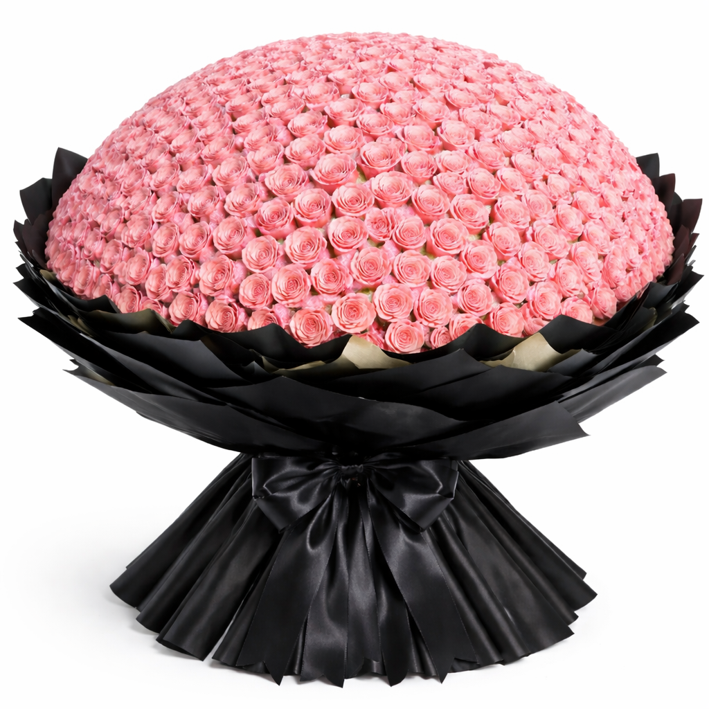 4100 Roses Grand Bouquet with Black Korean Wrapping