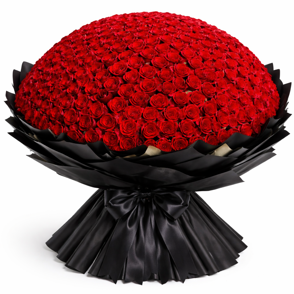 4100 Roses Grand Bouquet with Black Korean Wrapping
