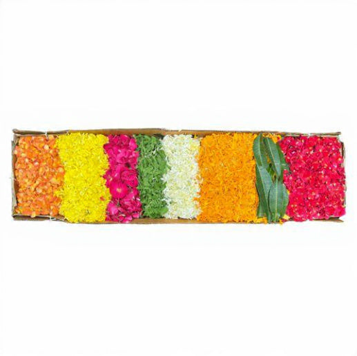 Floral rangoli petals box with 8 vibrant colors for pooja decoration and festive rangoli designs