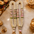 Luxury White Jasmine and Pink Lotus Wedding Jaimala for Bride and Groom