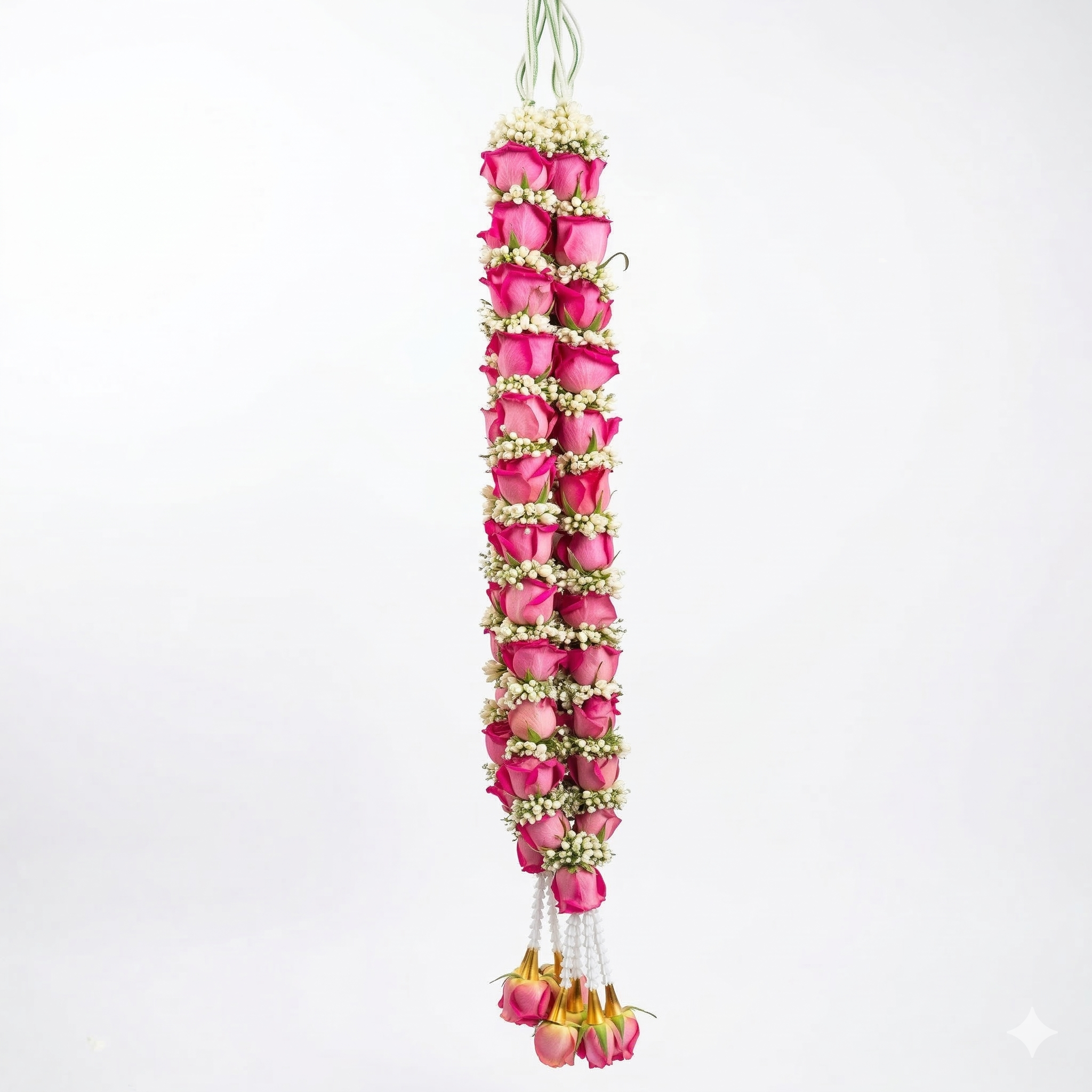 Pink Orchid & White Mogra Jali Cutting Jaimala | Wedding Varmala for Bride & Groom | Bloomboxs.in